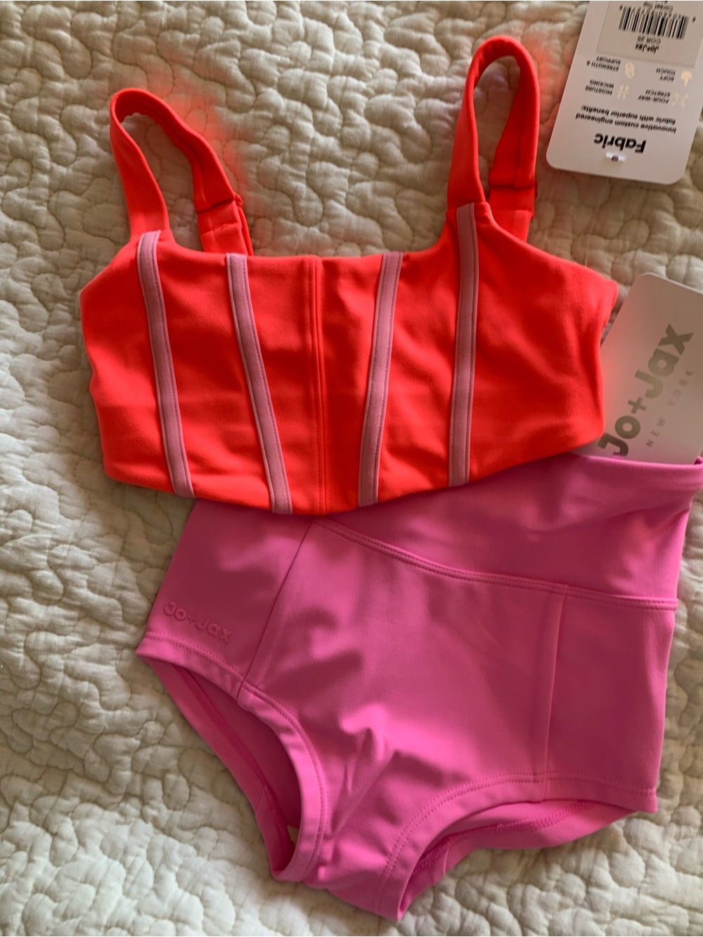 Jo + Jax Corset Top Dance Set Aruba and Pink Youth Small NWT